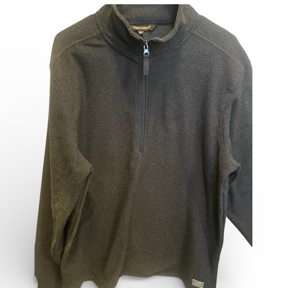 Simply Southern Men's dark Navy  Half-Zip Sweater xl